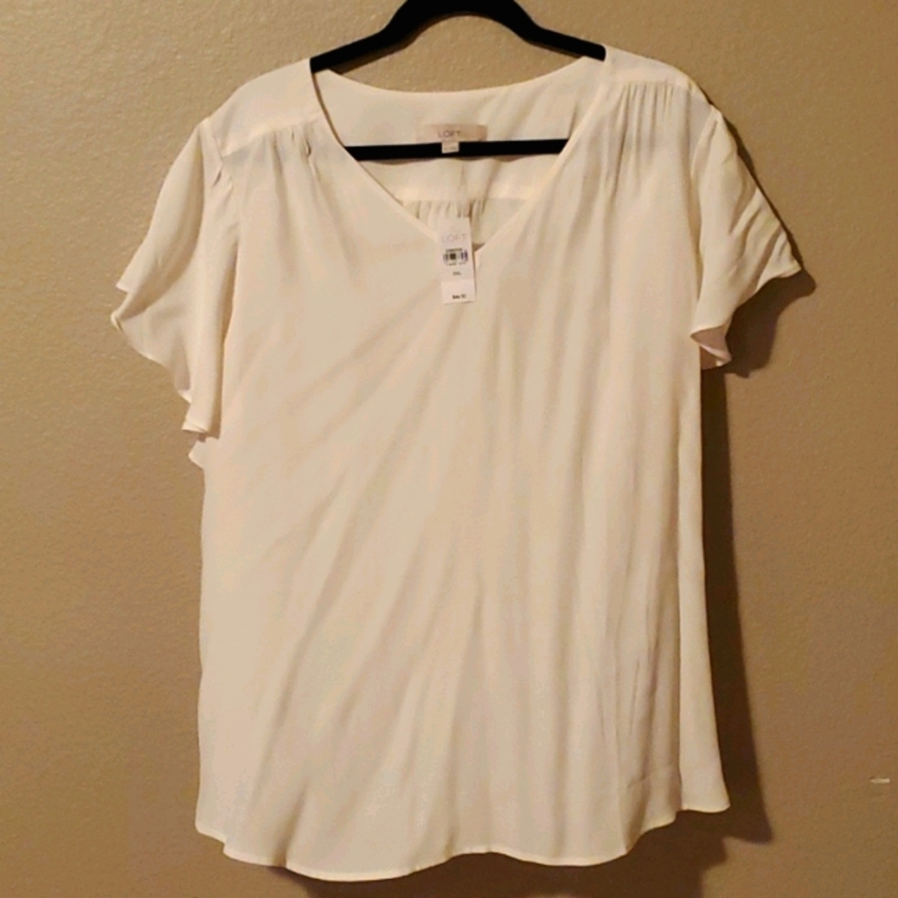 LOFT Creme colored Blouse XXL